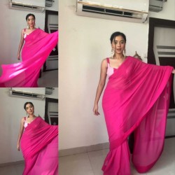 Ready to wear aliya bhatt inspired pink saree